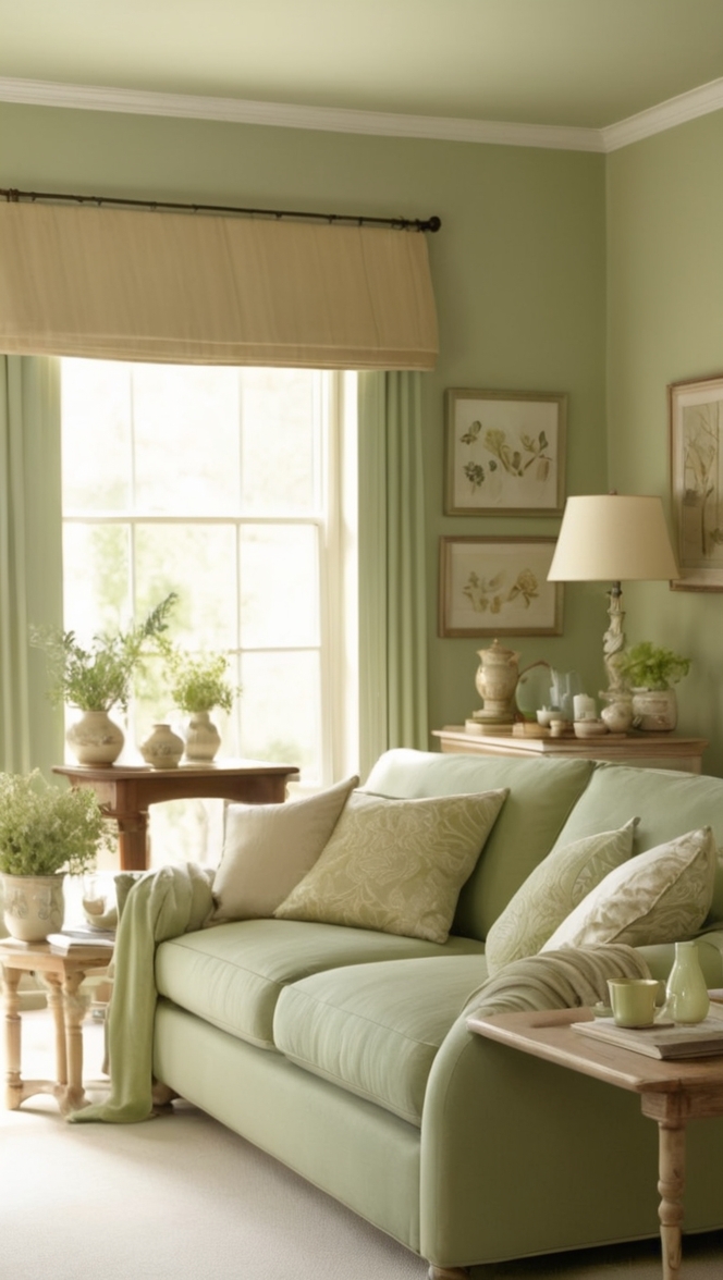 sage green living room decor, cream colored living room, elegant living room design, modern sage living room ideas, luxurious cream living roompalette