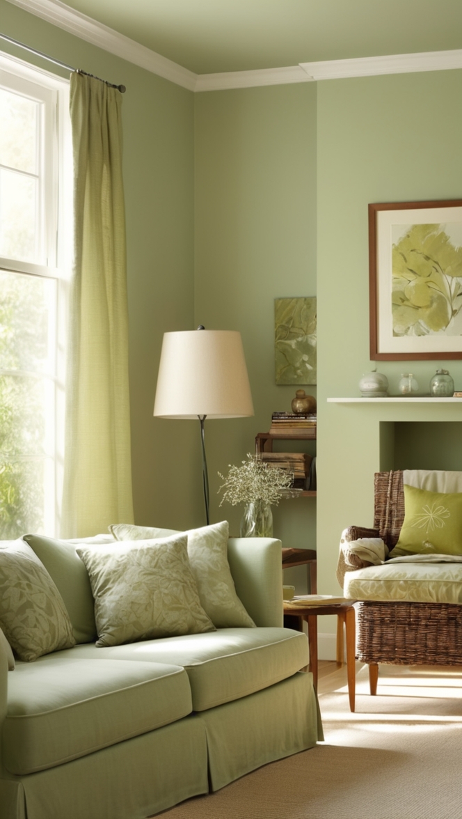 sage green living room decor, sage green home decor, small living room design, cozy living room ideas, modern living room furniture