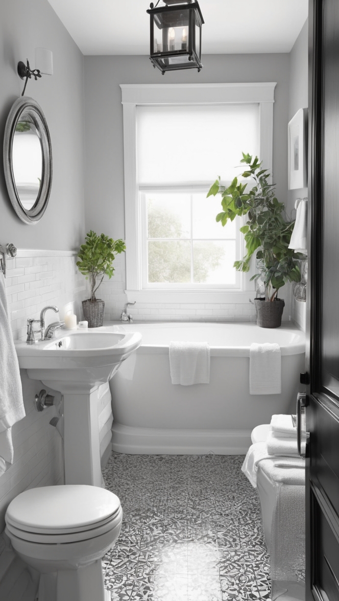 black and white bathroom decor, small bathroom renovation ideas, monochrome bathroom design, contemporary bathroom makeover, stylish small bathroom ideas