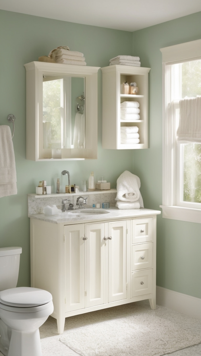 bathroom organization ideas, small bathroom storage solutions, creative bathroom storage, space-saving bathroom storage, clever bathroom storage ideas