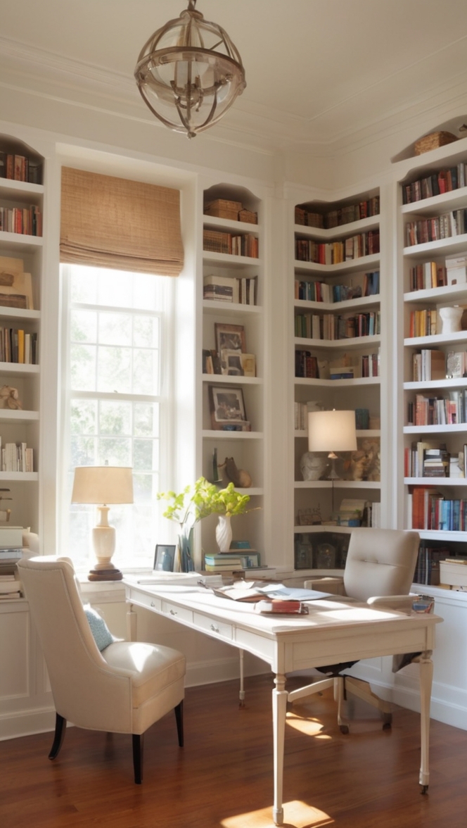 How can I create a cozy small home office library? ?