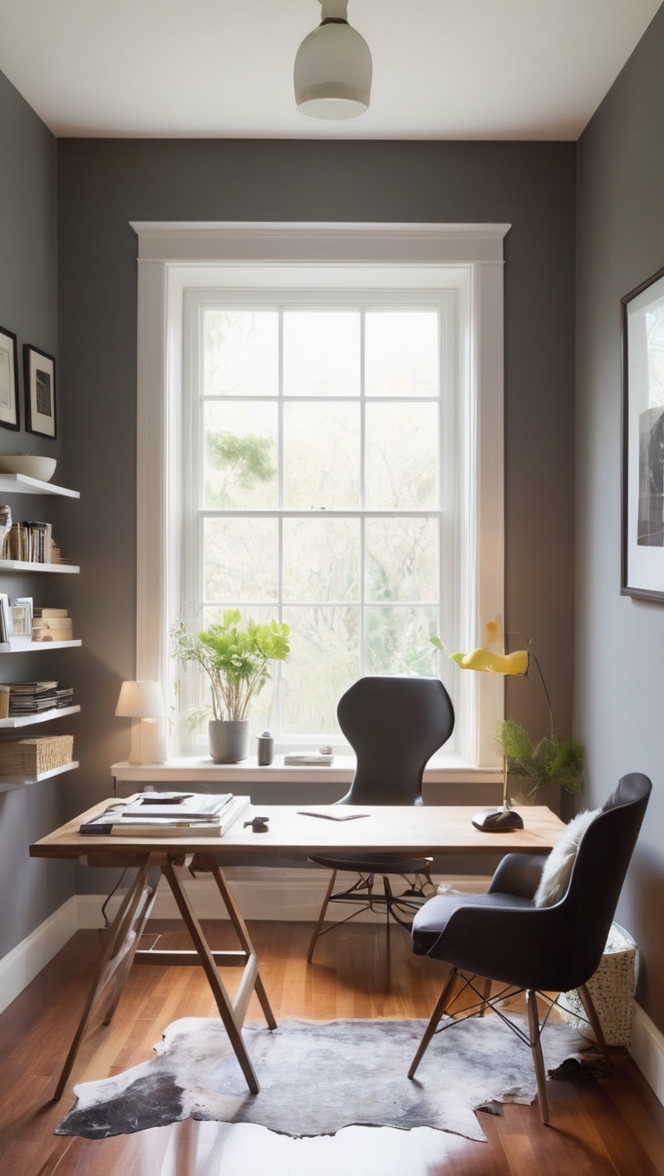 small office space, home office organization, cozy home office, modern home office, minimalistic office design