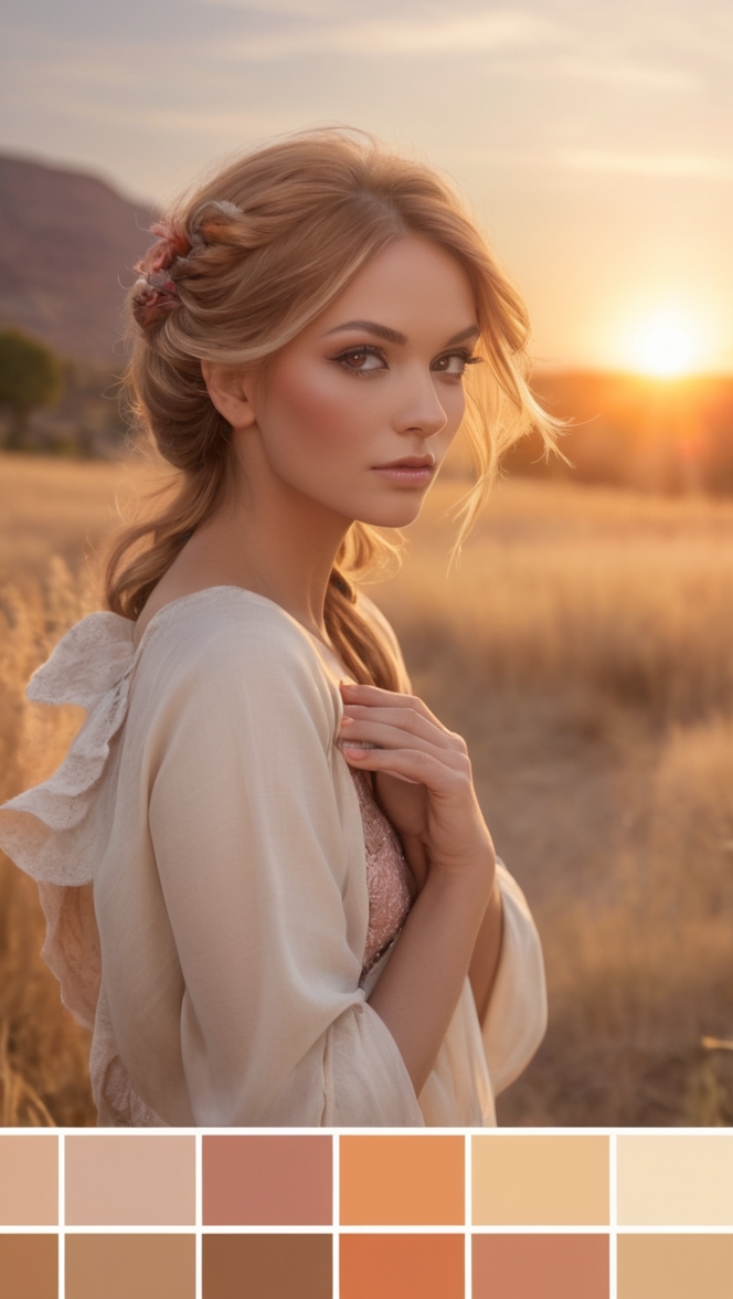 Vibrant sunset colors, Warm sunset hues, Eye-catching color scheme, Sunset shades, Dramatic sunset palette