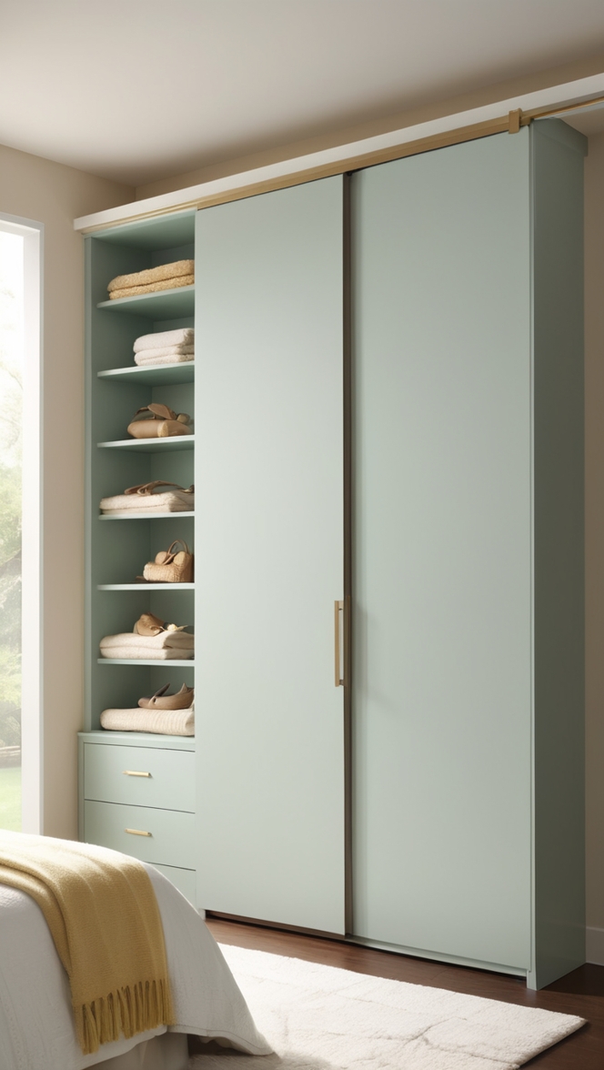 wardrobe storage solutions, sliding wardrobe doors, custom wardrobe design, wardrobe organization ideas, bedroom closet design