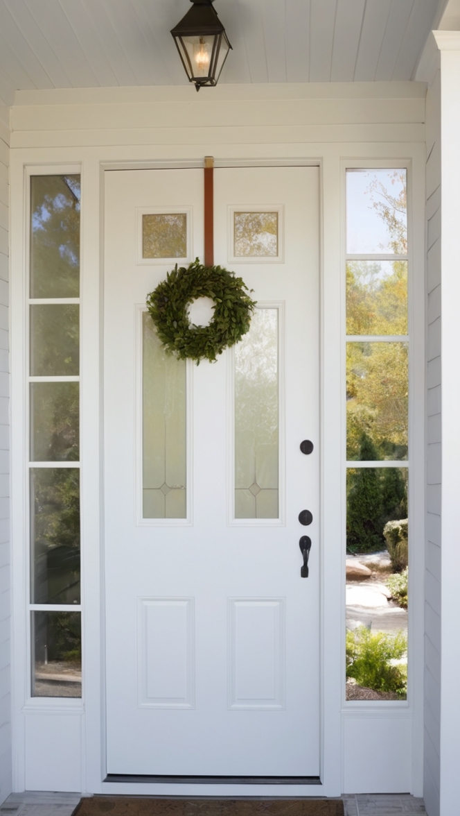 How can I enhance my homes curb appeal with a white modern front door? ?