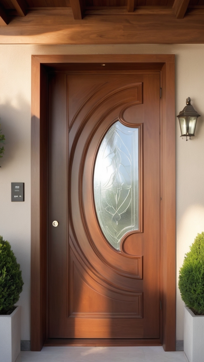 Can I enhance my home’s curb appeal with a stylish wood main door design entrance? ?