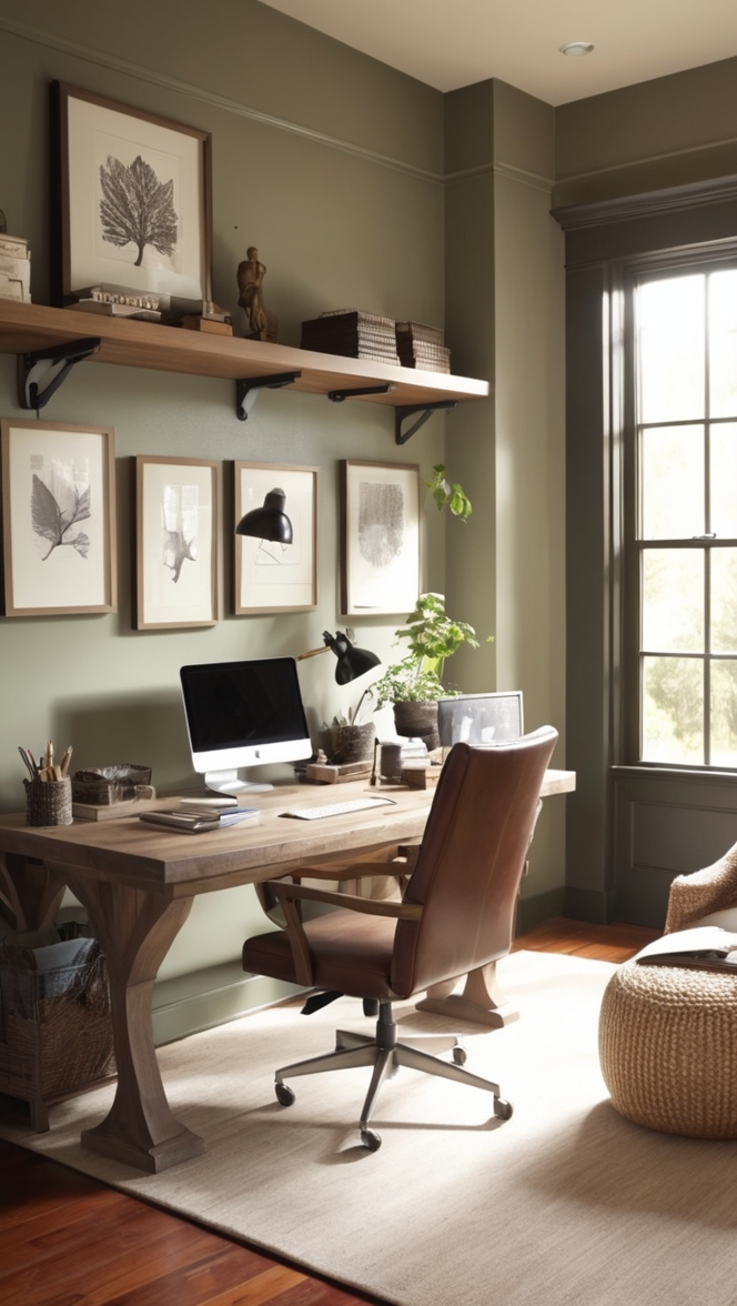 How can I create a casual masculine home office with unique ideas? ?
