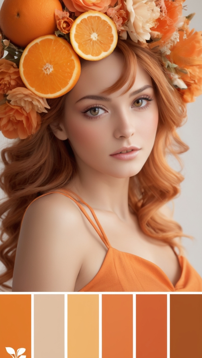 Orange paint color, Interior design palette, Aesthetic color scheme, Warm color trend, Vibrant color selection